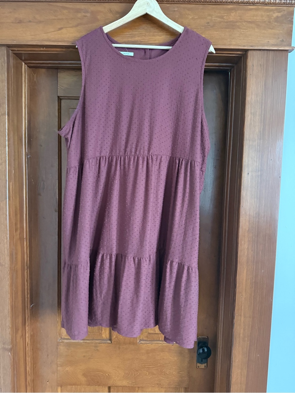 Sleeveless Tiered Mini Dress in burgundy